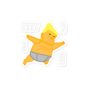 Baby Trump Belly Flop 2020 3" x 3" sticker sheet